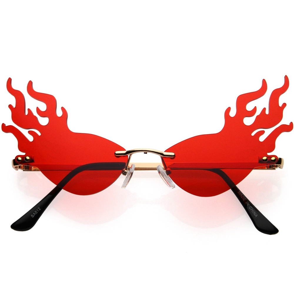 Dolls Kill Fiery Red Flame Sunglasses